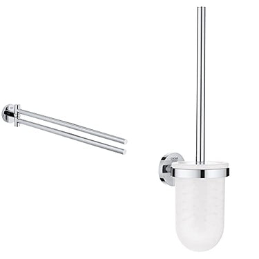 GROHE Essentials | BADACCESSOIRES - Handtuchhalter | 2-ARMIG | 40371001 & Essentials | Badaccessoire - Toilettenbürstengarnitur | verdeckte Befestigung | Chrom | 40374001 im Sale